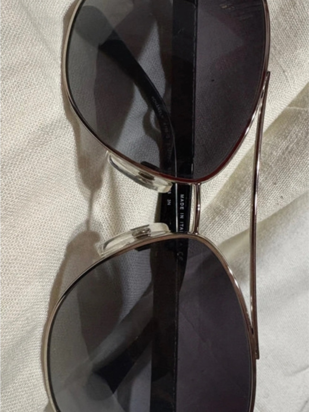 CHANEL Aviator Sunglasses - Black Silver Frame